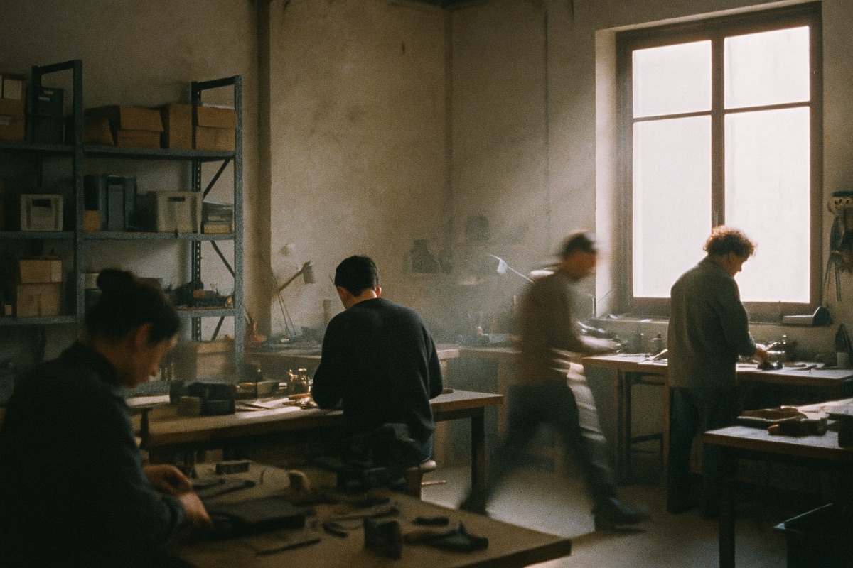 Une équipe au travail dans un atelier